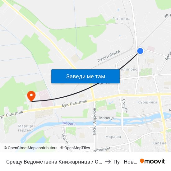 Срещу Ведомствена Книжарница / Opposite Departmental Store (56) to Пу - Нова Сграда map