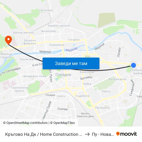 Кръгово На Дк / Home Construction Plant Roundabout (349) to Пу - Нова Сграда map