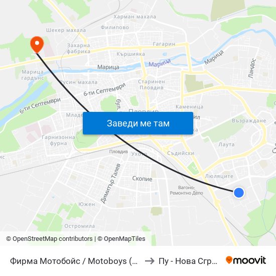 Фирма Мотобойс / Motoboys (331) to Пу - Нова Сграда map