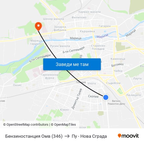 Бензиностанция Омв (346) to Пу - Нова Сграда map