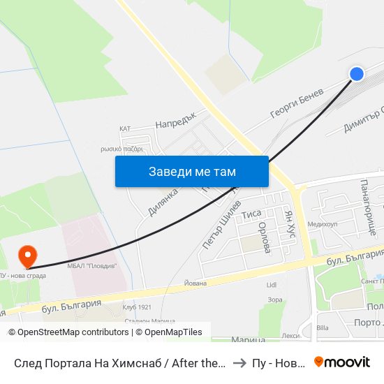 След Портала На Химснаб / After the Entrance To Himsnab (459) to Пу - Нова Сграда map