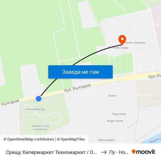 Срещу Хипермаркет Техномаркет / Opposite Technomarket Hypermarket (337) to Пу - Нова Сграда map