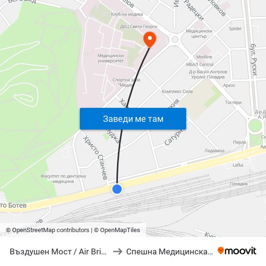 Въздушен Мост / Air Bridge (204) to Спешна Медицинска Помощ map