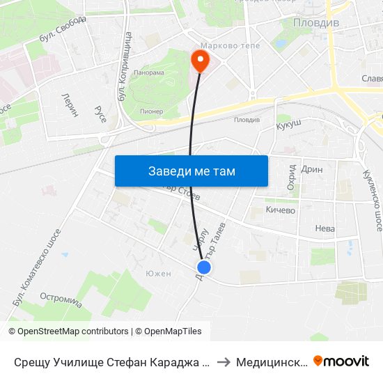 Срещу Училище Стефан Караджа / Opposite Stefan Karadzha School (38) to Медицински Университет map