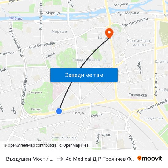 Въздушен Мост / Air Bridge (204) to 4d Medical Д-Р Троянчев Фетална Морфология map