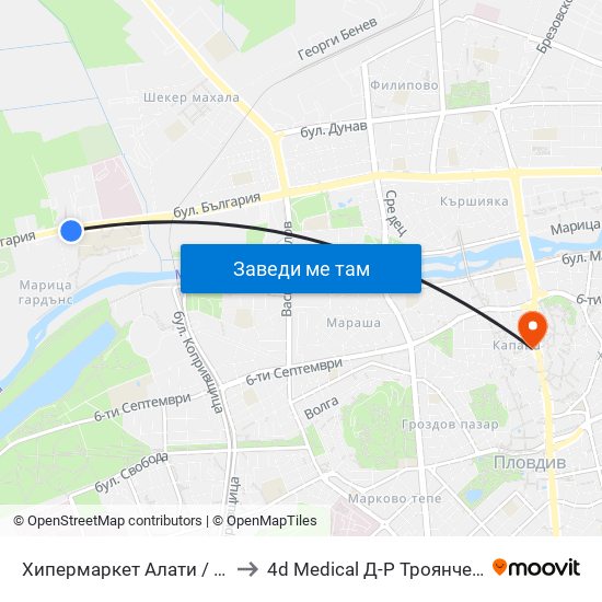 Хипермаркет Алати / Alati Hypermarket (426) to 4d Medical Д-Р Троянчев Фетална Морфология map