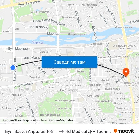 Бул. Васил Априлов №85 / 85 Vasil Aprilov Blvd. (451) to 4d Medical Д-Р Троянчев Фетална Морфология map
