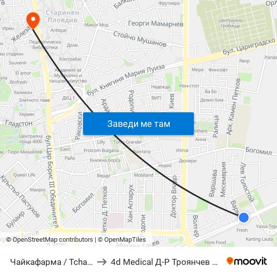 Чайкафарма / Tchaikapharma (219) to 4d Medical Д-Р Троянчев Фетална Морфология map