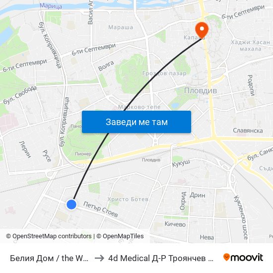 Белия Дом / the White House (201) to 4d Medical Д-Р Троянчев Фетална Морфология map