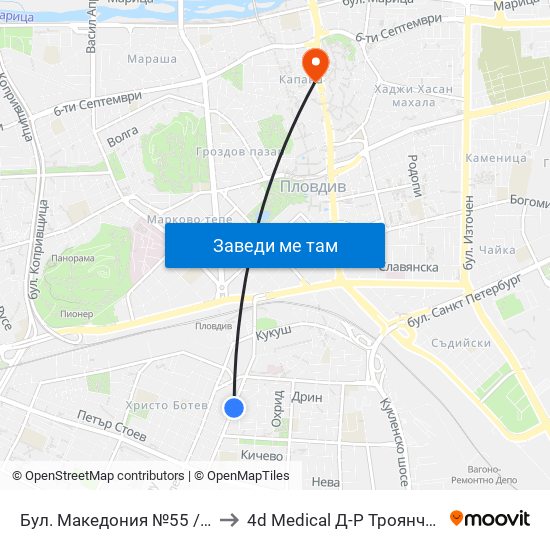 Бул. Македония №55 / 55 Macedonia Blvd. (41) to 4d Medical Д-Р Троянчев Фетална Морфология map