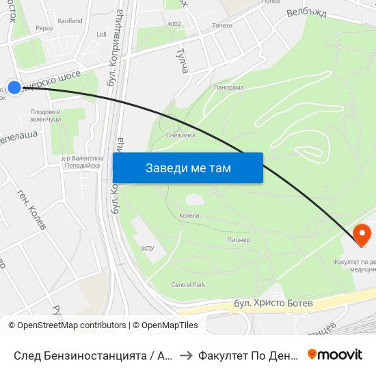 След Бензиностанцията / After the Gas Station (172) to Факултет По Дентална Медицина map
