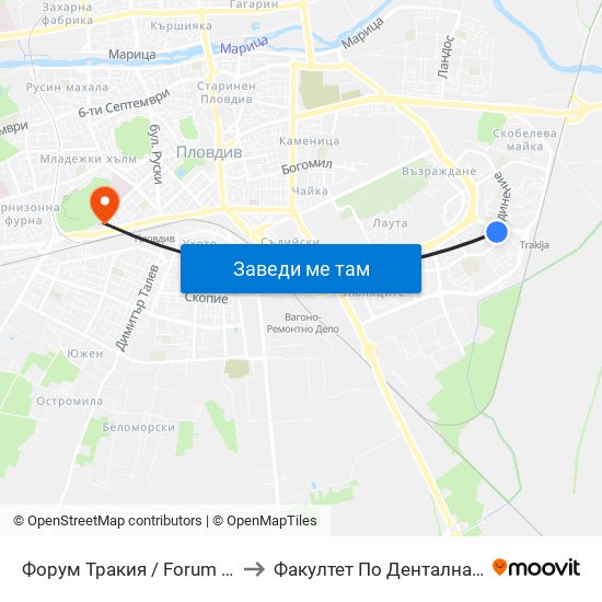 Форум Тракия / Forum Trakiya (78) to Факултет По Дентална Медицина map