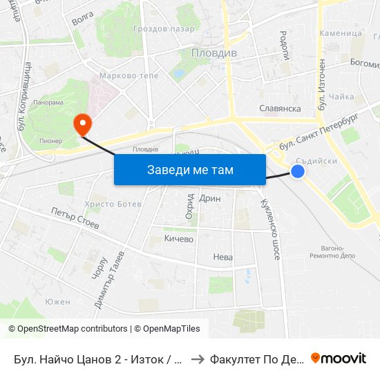 Бул. Найчо Цанов 2 - Изток / Naycho Tsanov Blvd 2 - East (87) to Факултет По Дентална Медицина map