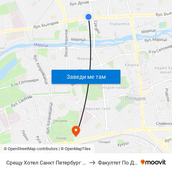 Срещу Хотел Санкт Петербург / Opposite Saint Petersburg Hotel (91) to Факултет По Дентална Медицина map