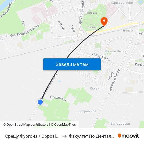 Срещу Фургона / Opposite Furgona (31) to Факултет По Дентална Медицина map