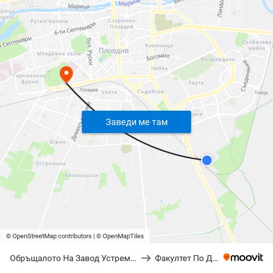 Обръщалото На Завод Устрем / Turn Spot Of Ustrem Factory (1012) to Факултет По Дентална Медицина map