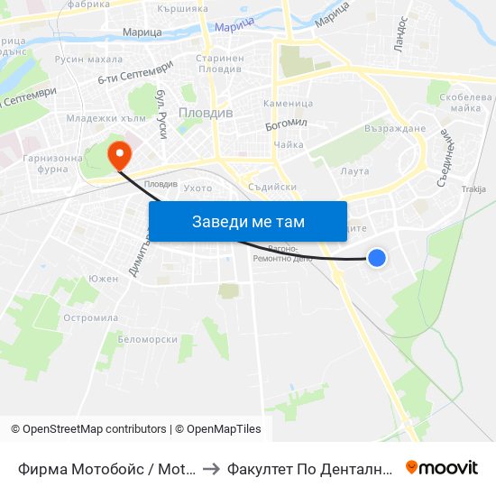 Фирма Мотобойс / Motoboys (331) to Факултет По Дентална Медицина map