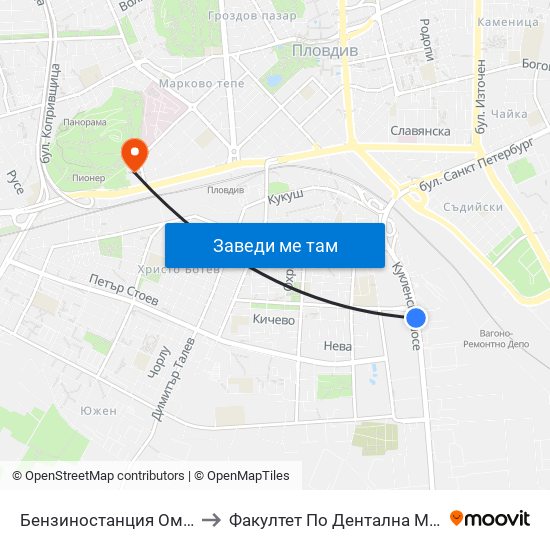 Бензиностанция Омв (346) to Факултет По Дентална Медицина map