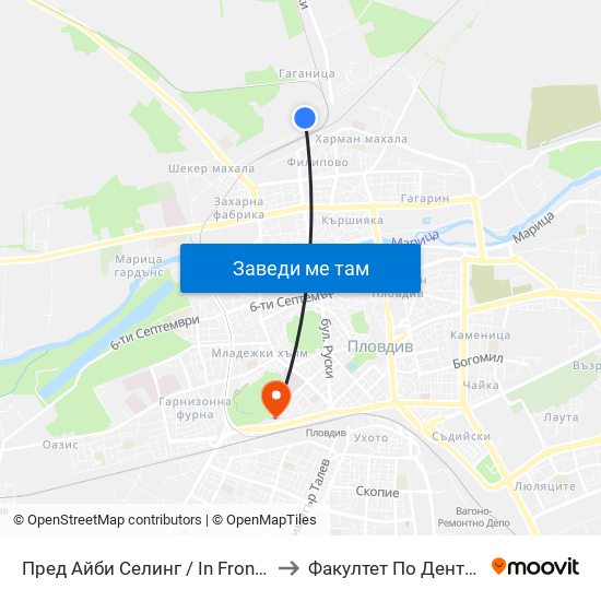 Пред Айби Селинг / In Front Of Ay Bi Seling (457) to Факултет По Дентална Медицина map
