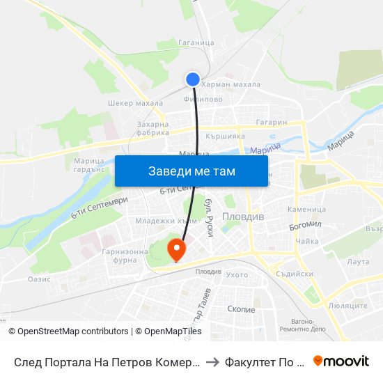 След Портала На Петров Комерс / After the Entrance To Petrov Komers (458) to Факултет По Дентална Медицина map