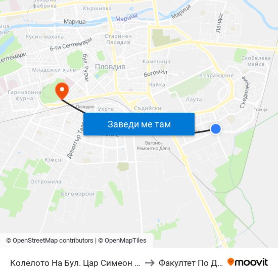 Колелото На Бул. Цар Симеон / Tsar Simeon Blvd Roundabout (1032) to Факултет По Дентална Медицина map