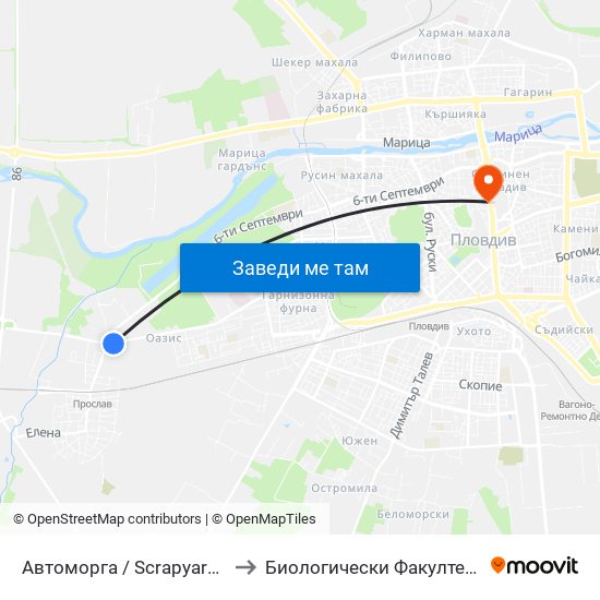 Автоморга / Scrapyard (148) to Биологически Факултет На Пу map