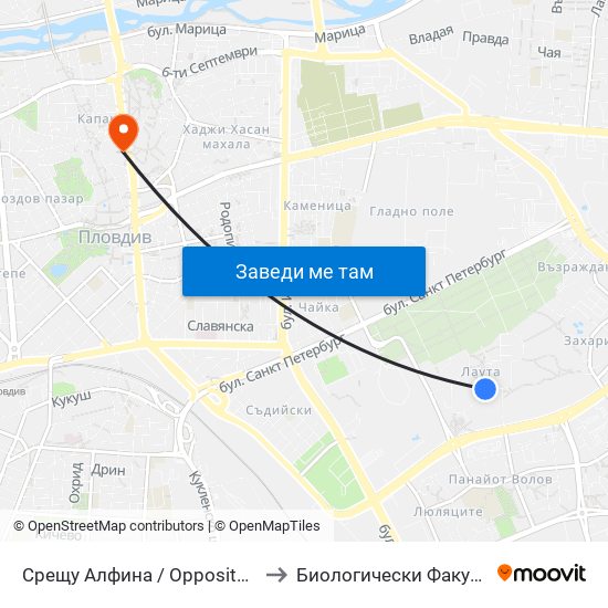 Срещу Алфина / Opposite Alfina (405) to Биологически Факултет На Пу map