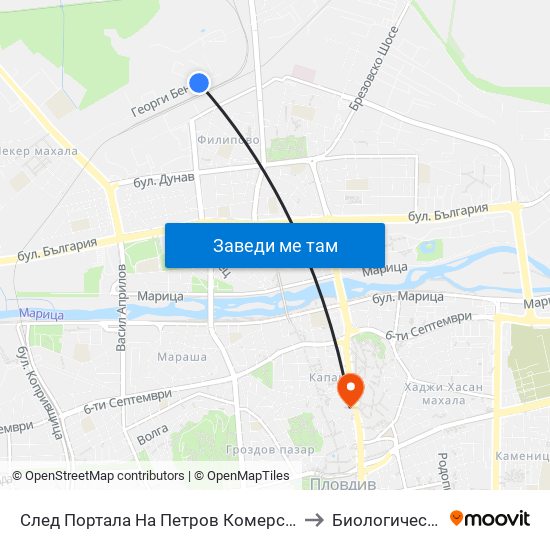 След Портала На Петров Комерс / After the Entrance To Petrov Komers (458) to Биологически Факултет На Пу map