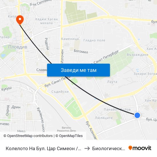 Колелото На Бул. Цар Симеон / Tsar Simeon Blvd Roundabout (1032) to Биологически Факултет На Пу map