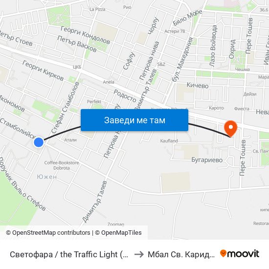 Светофара / the Traffic Light (37) to Мбал Св. Каридад map