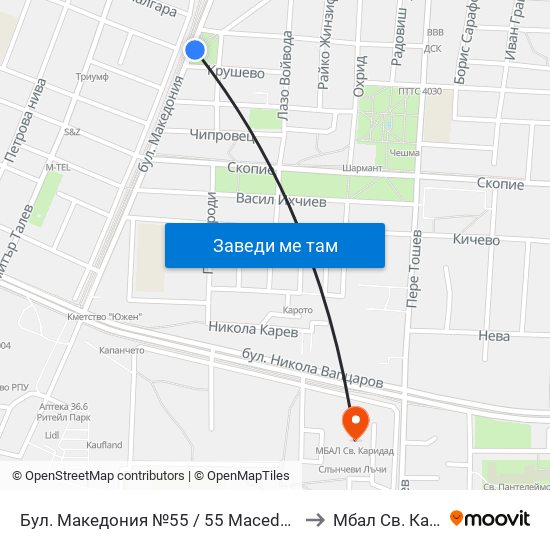 Бул. Македония №55 / 55 Macedonia Blvd. (41) to Мбал Св. Каридад map