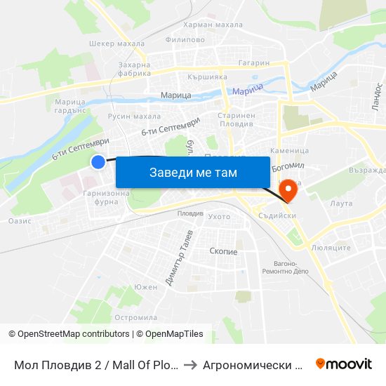 Мол Пловдив 2 / Mall Of Plovdiv 2 (316) to Агрономически Факултет map