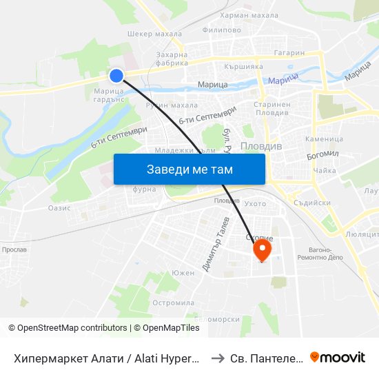 Хипермаркет Алати / Alati Hypermarket (426) to Св. Пантелеймон map