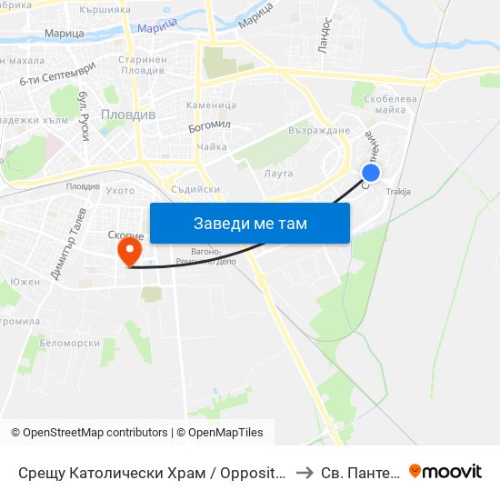 Срещу Католически Храм / Opposite Catholic Church (111) to Св. Пантелеймон map