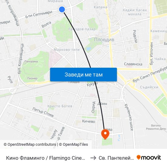 Кино Фламинго / Flamingo Cinema (117) to Св. Пантелеймон map