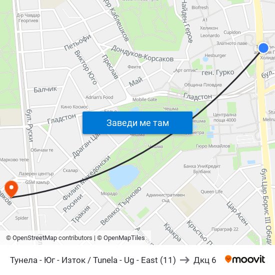 Тунела - Юг - Изток / Tunela - Ug - East (11) to Дкц 6 map