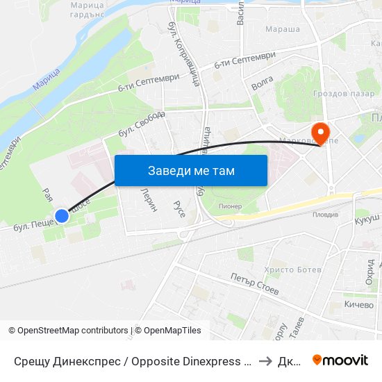 Срещу Динекспрес / Opposite Dinexpress (150) to Дкц 6 map