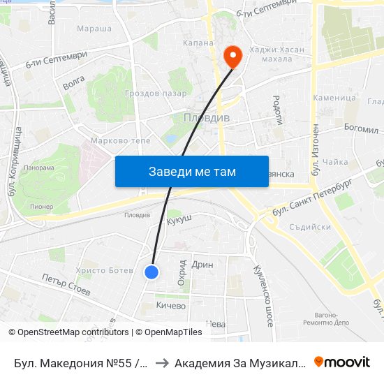 Бул. Македония №55 / 55 Macedonia Blvd. (41) to Академия За Музикално И Танцово Изкуство map