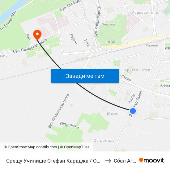 Срещу Училище Стефан Караджа / Opposite Stefan Karadzha School (38) to Сбал Аг „Селена“ map