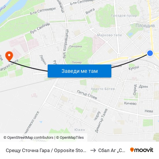 Срещу Сточна Гара / Opposite Stochna Gara (14) to Сбал Аг „Селена“ map