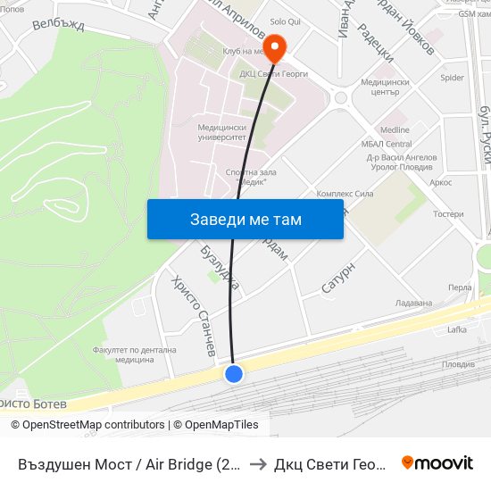 Въздушен Мост / Air Bridge (204) to Дкц Свети Георги map