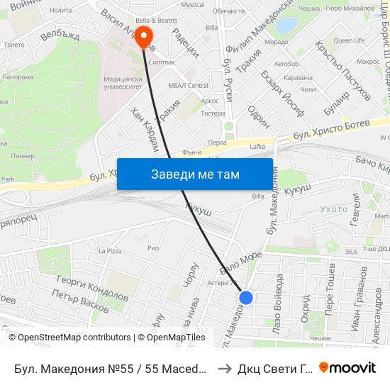 Бул. Македония №55 / 55 Macedonia Blvd. (41) to Дкц Свети Георги map