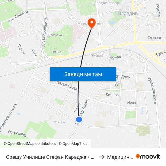 Срещу Училище Стефан Караджа / Opposite Stefan Karadzha School (38) to Медицински Център map