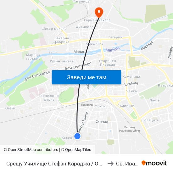 Срещу Училище Стефан Караджа / Opposite Stefan Karadzha School (38) to Св. Иван Рилски map