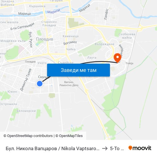 Бул. Никола Вапцаров / Nikola Vaptsarov Blvd. (68) to 5-То Дкц map