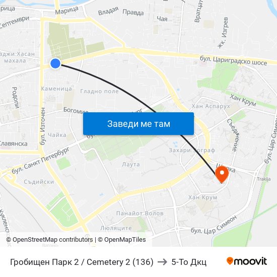 Гробищен Парк 2 / Cemetery 2 (136) to 5-То Дкц map