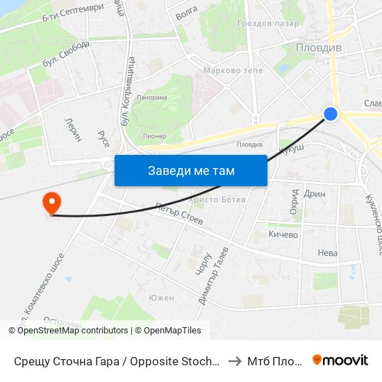 Срещу Сточна Гара / Opposite Stochna Gara (14) to Мтб Пловдив map