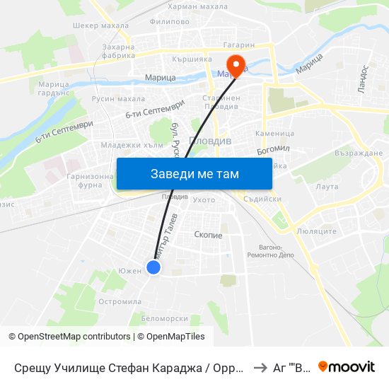 Срещу Училище Стефан Караджа / Opposite Stefan Karadzha School (38) to Аг ""Весела"" map