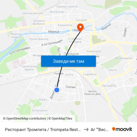 Ресторант Тромпета / Trompeta Restaurant (326) to Аг ""Весела"" map