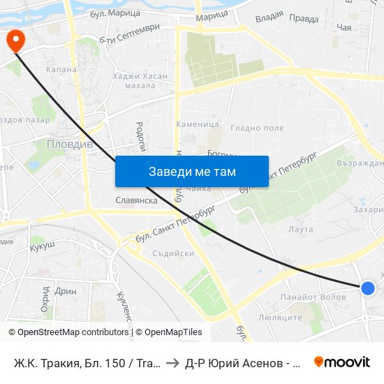 Ж.К. Тракия, Бл. 150 / Trakiya Qr, Bl. 150 (109) to Д-Р Юрий Асенов - Пластичен Хирург map
